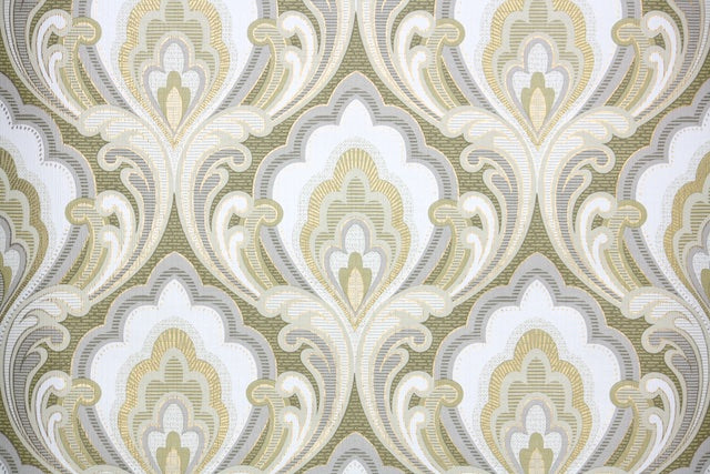1970s Damask Vintage Wallpaper