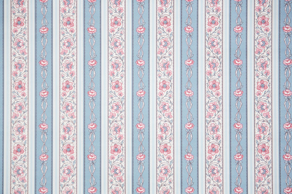 ロンパース・カバーオール 80 house on the hill Flower Stripe 1980s Floral Stripe Vintage Wallpaper – Hannah's Treasures