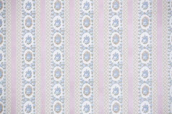 1980s | 1990s Floral Stripe Vintage Wallpaper – Hannah's