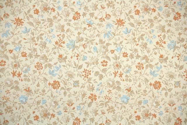 1960s Floral Vintage Wallpaper