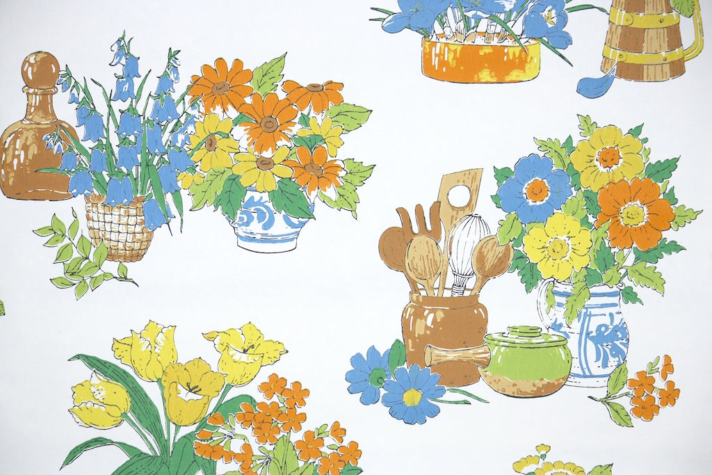 1970s Kitchen Vintage Wallpaper