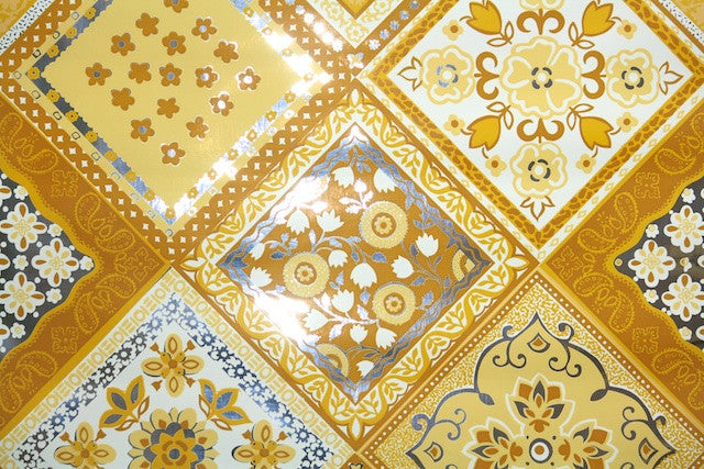 1970s Geometric Mylar Vintage Wallpaper