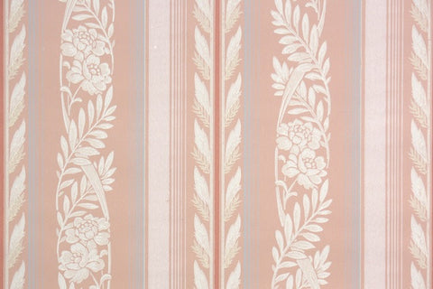 1940s Floral Stripe Vintage Wallpaper