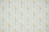 1980s Floral Stripe Vintage Wallpaper