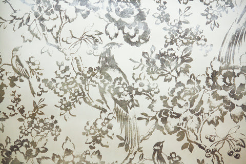 1970s Floral Mylar Vintage Wallpaper