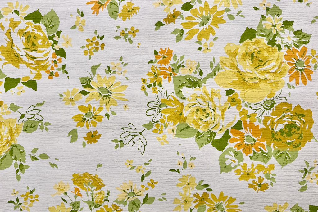1960s Floral Vintage Wallpaper