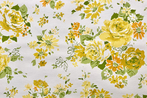 1960s Floral Vintage Wallpaper