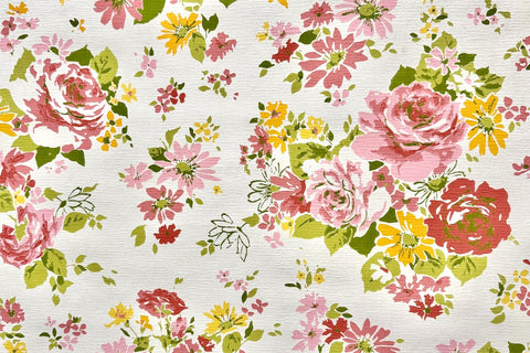 1960s Floral Vintage Wallpaper