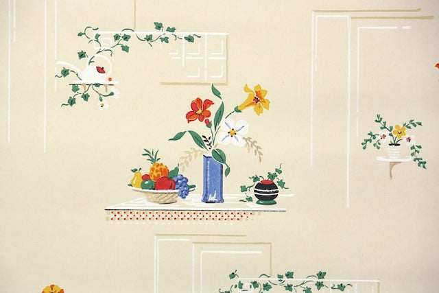 1940s Kitchen Vintage Wallpaper