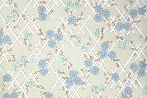 1970s Floral Vintage Wallpaper