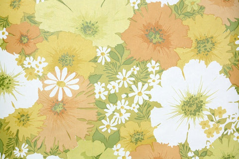 1970s Floral Vintage Wallpaper