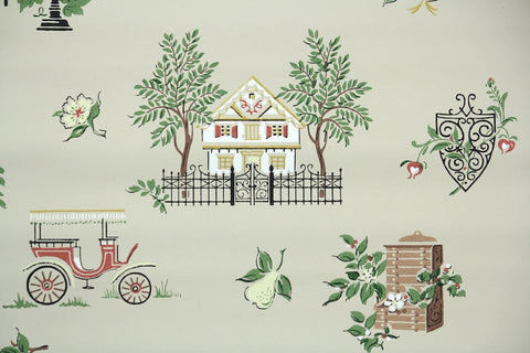 1950s Kitchen Vintage Wallpaper