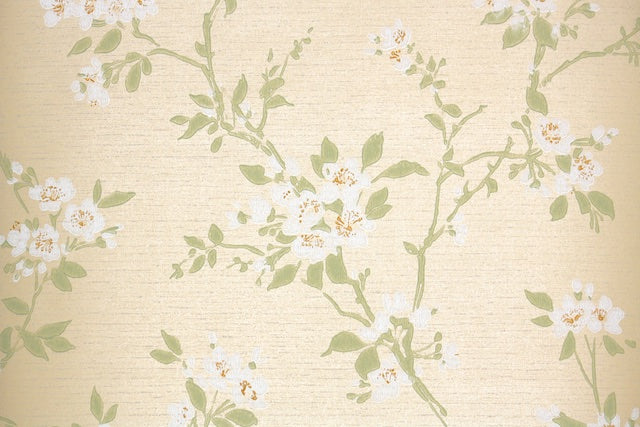 1960s Floral Vintage Wallpaper
