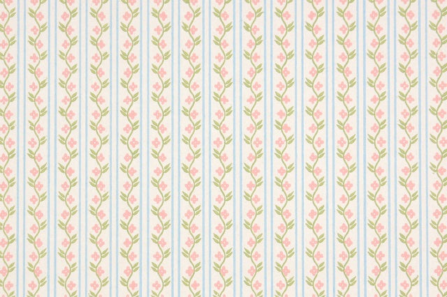 1980s Floral Stripe Vintage Wallpaper – Hannah's Treasures Vintage Wallpaper 1980s-floral-stripe-vintage-wallpaper-hannah-s-treasures-vintage-wallpaper
