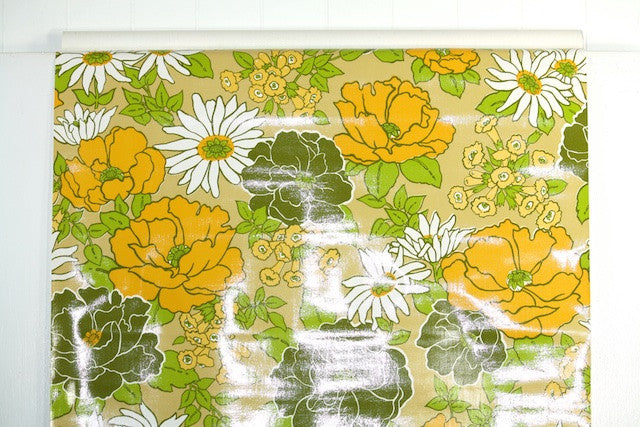 Geometric Flowers- 70's Vintage Wallpaper
